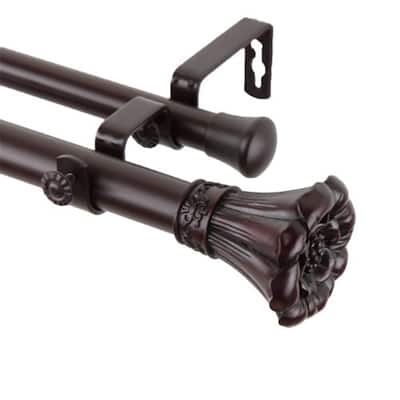Blossom Double Curtain Rod - Elegant Steel Drapery Rod Set - 170