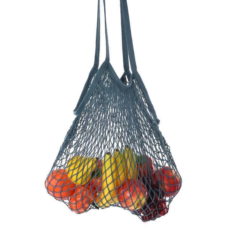 Cotton Mesh Bag, 14.96x12.2" Long Handle Mesh Net String Grocery Bags