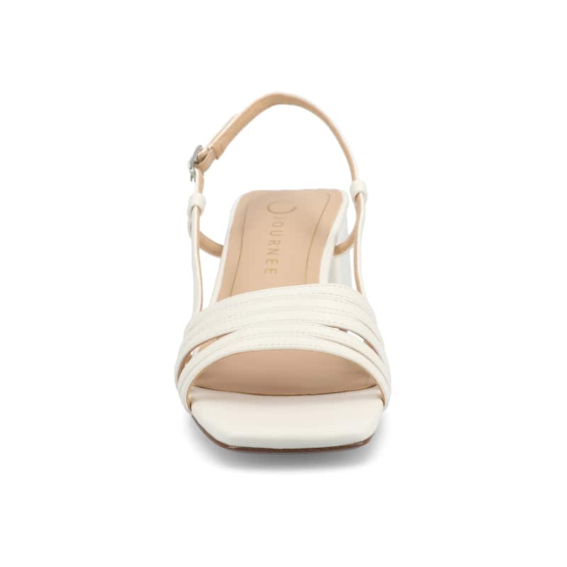 Journee Women's Shayana Medium and Wide Width Dress Sandals - Wide - White - 8.5