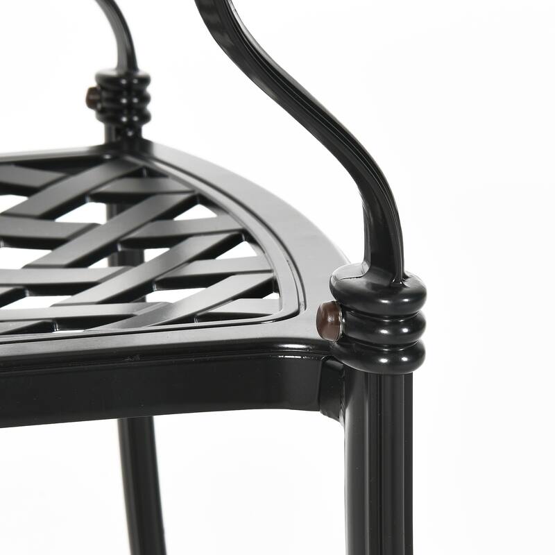 Moasis Set of 2 Cast Aluminum Outdoor Patio Dining Chairs with Armrest
