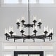 preview thumbnail 9 of 29, Modern Black Farmhouse Chandelier Dining Room Light Fixture Over Table Industrial Lighting for Living Room Foyer Kitchen 47.99in-18 lights