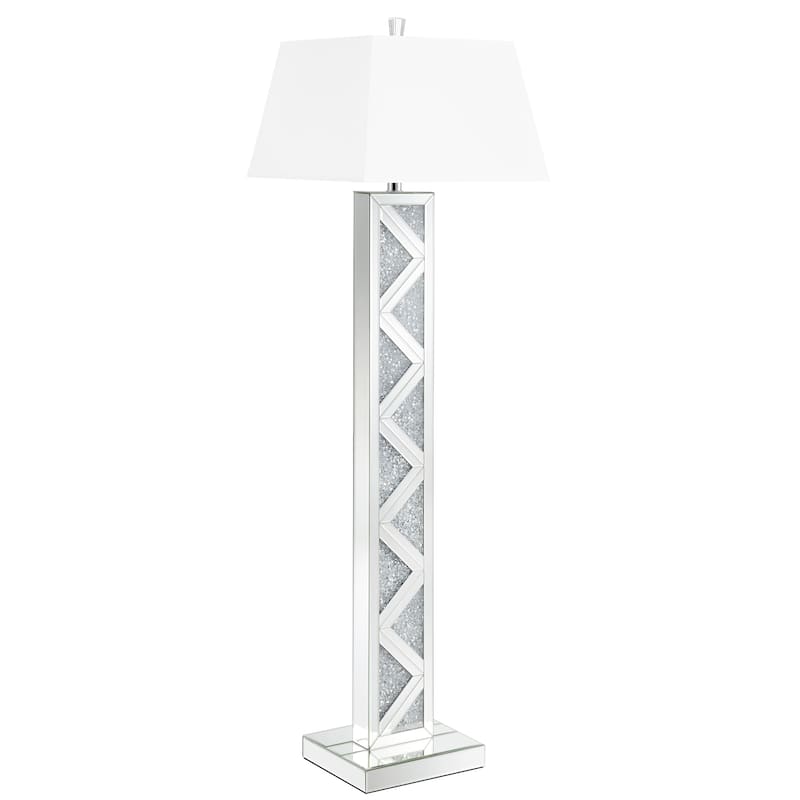 Carmen 65-inch Empire Mirrored Acrylic Floor Lamp Silver - Mirror