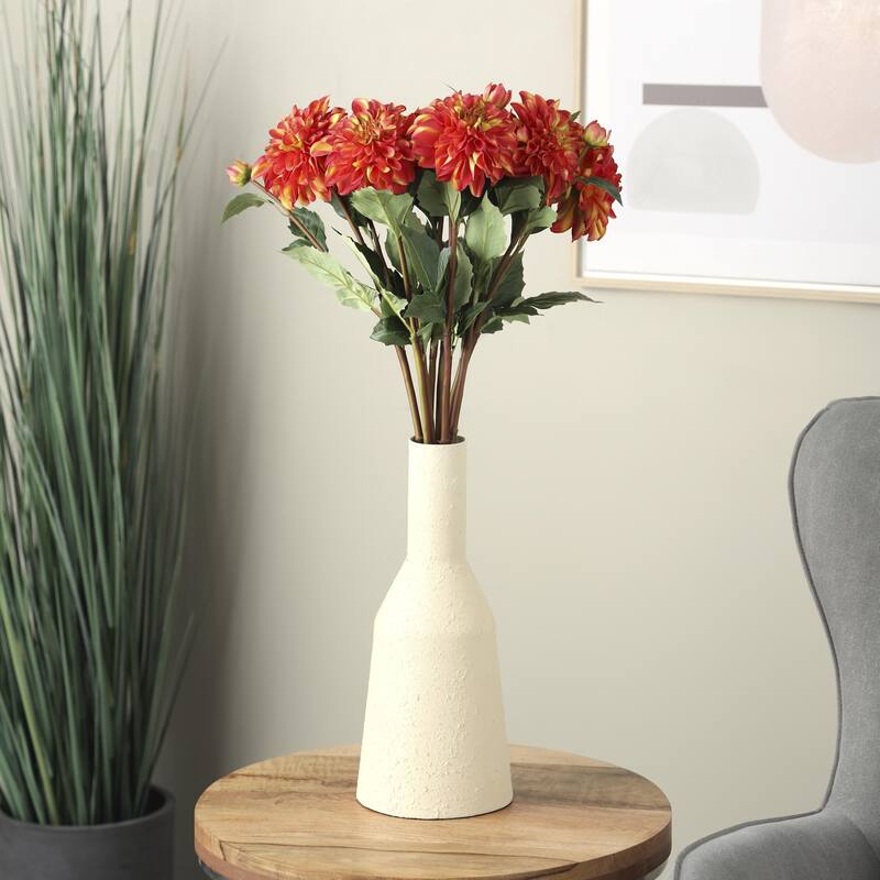 Faux Foliage Dahlia Tall Artificial Flower Stem - Set of 8 Red - Roche River Decor