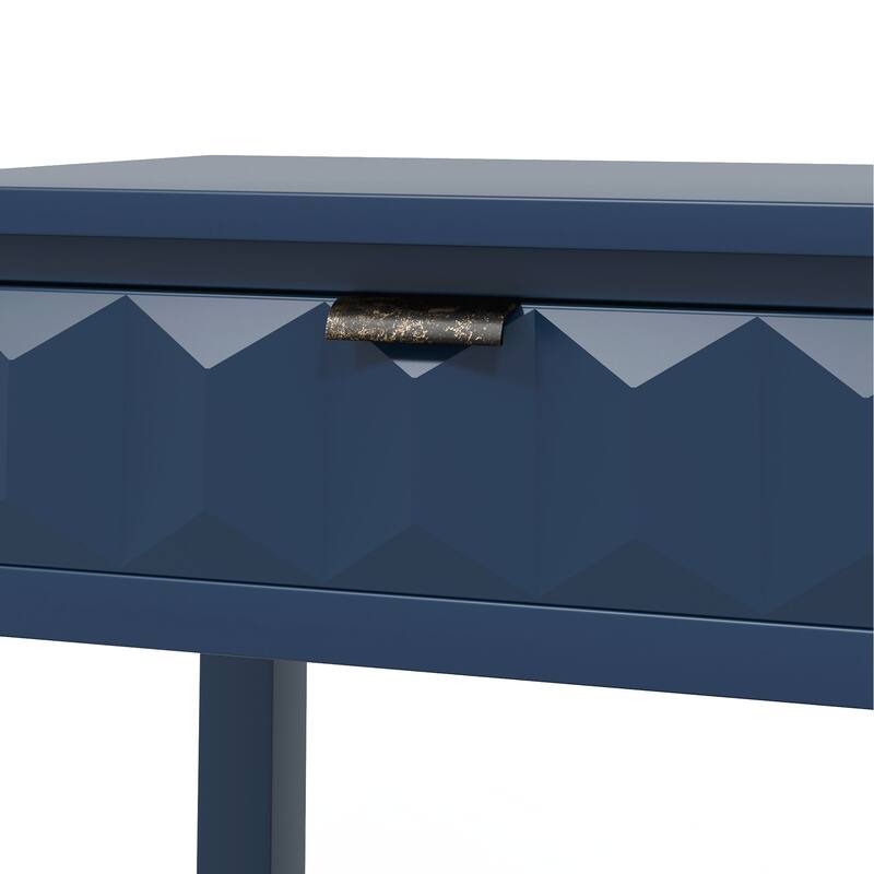Entryway Table with Honeycomb-patterned Fronts,Modern Stylish Console Table with 3 Drawers and Solid Fir legs
