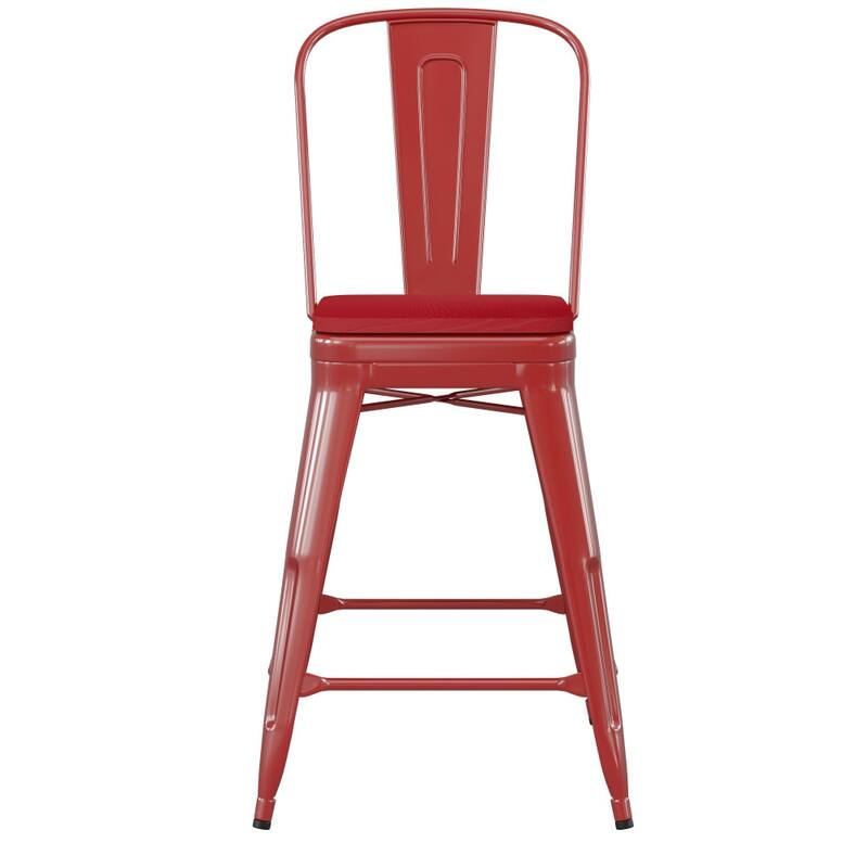 All-Weather Commercial Counter Stool with Removable Back & Poly Resin Seat