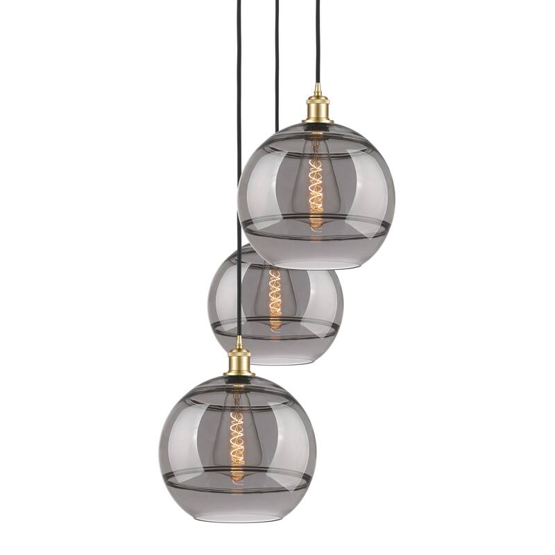 Innovations Lighting 113B-3P-41-19 Rochester Pendant Rochester 3 Light - Satin Gold / Smoked