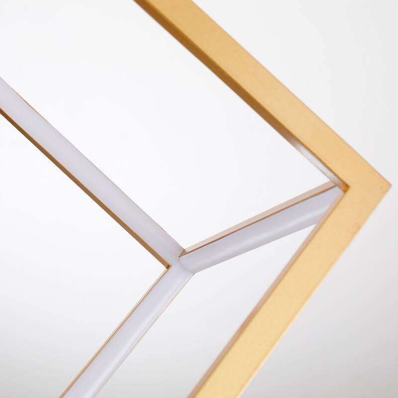 Cube 1 Light LED Integrated Minimalist Black or Gold Square Geometric Pendant Lamp
