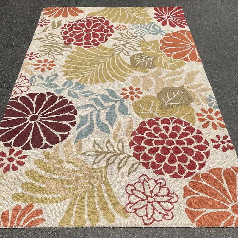 HERAT ORIENTAL Handmade Contemporary Floral Design Tufted Wool Rug Collection - 5' x 8'
