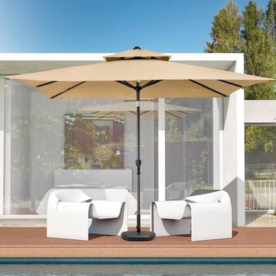 Crestlive Products 9 x 5 FT Double Top Patio Outdoor Market Umbrella