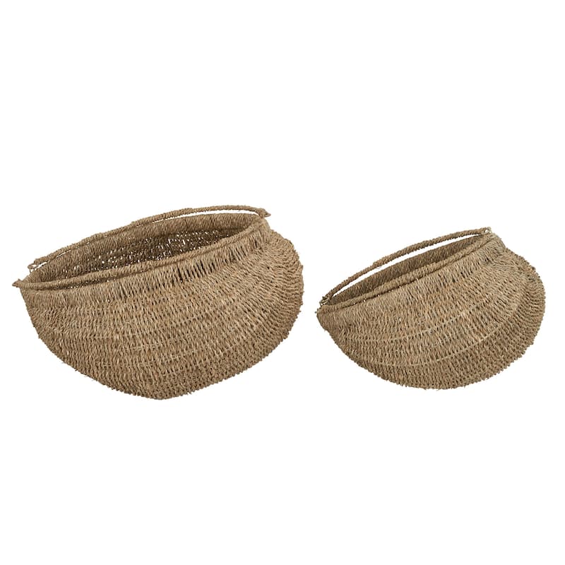 Household Essentials Decorative Seagrass Baskets with Handles