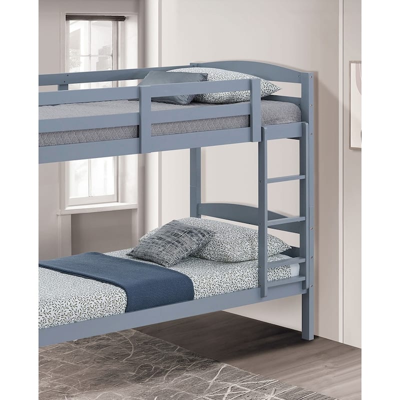 Twin-over-Twin Wood Bunk Bed with Arch Design