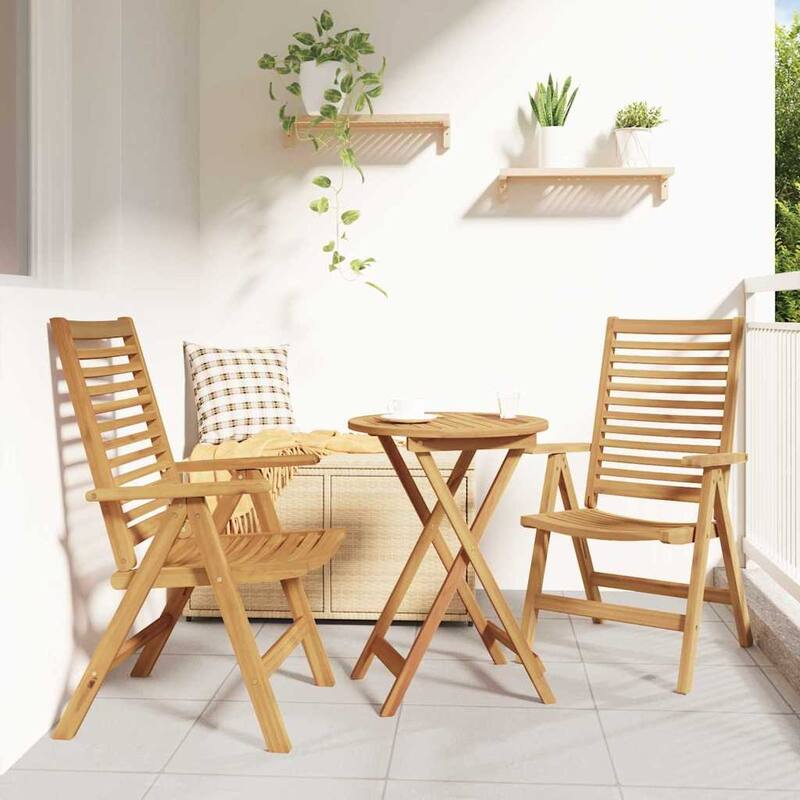 vidaXL Garden Chair Brown 52 x 64.5 x 108 cm Solid teak wood - 20.5 x 25.4 x 42.5 in - Brown-2