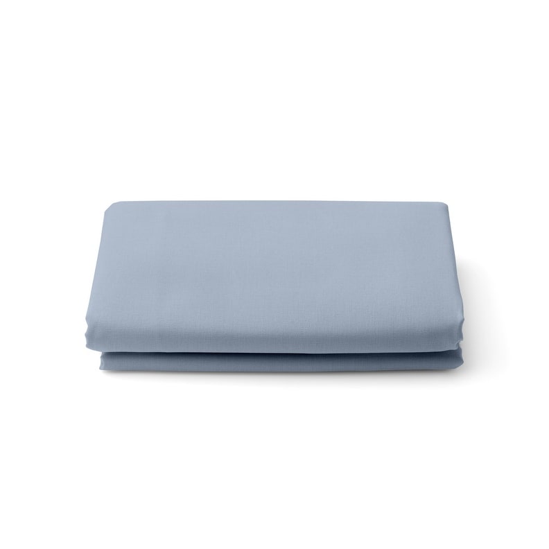 A1HC 100% Organic Cotton Flat Sheet, 300 TC GOTS Certified , Fair Trade Certified, Oeko-TEX Certified, Soft & Silky Sateen Weave - Light Blue - Full