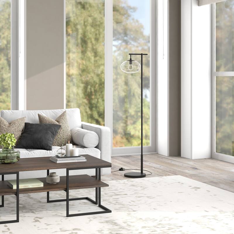 Blume 68" Tall Floor Lamp with Glass Shade