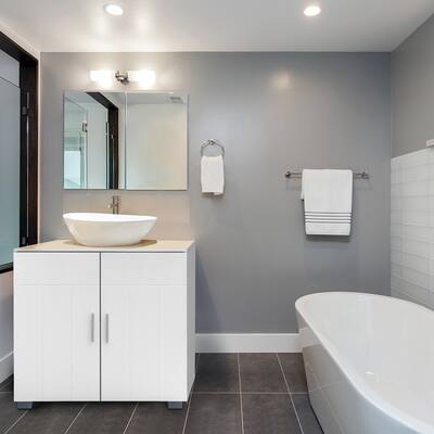MDF Double Door Bathroom Sink Cabinet White