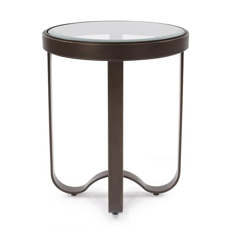 Round Metal Side Table - 24.5H x 20D x 20W