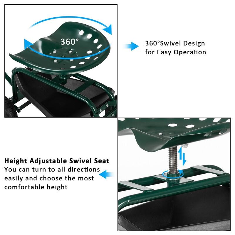 29.5" x 17.7" x 18.5" Garden Seat Car Dark Green
