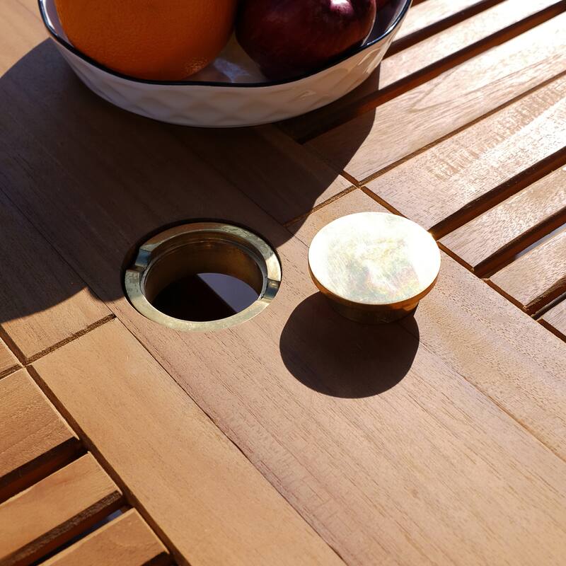 Cambridge Casual Lowell 7-piece Teak Patio Extendable Dining Set with Cushion