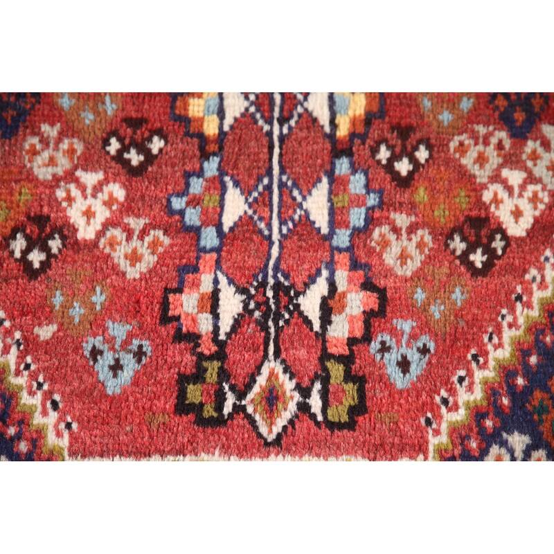 Shiraz Persian Vintage Area Rug Handmade Wool Carpet - 3'1"x 4'3"