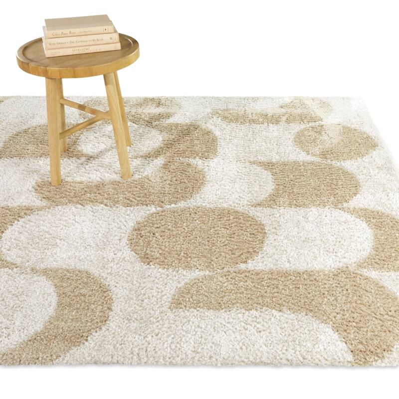 Cesaire Modern Abstract Area Rug - 5' 3" x 7' - Beige