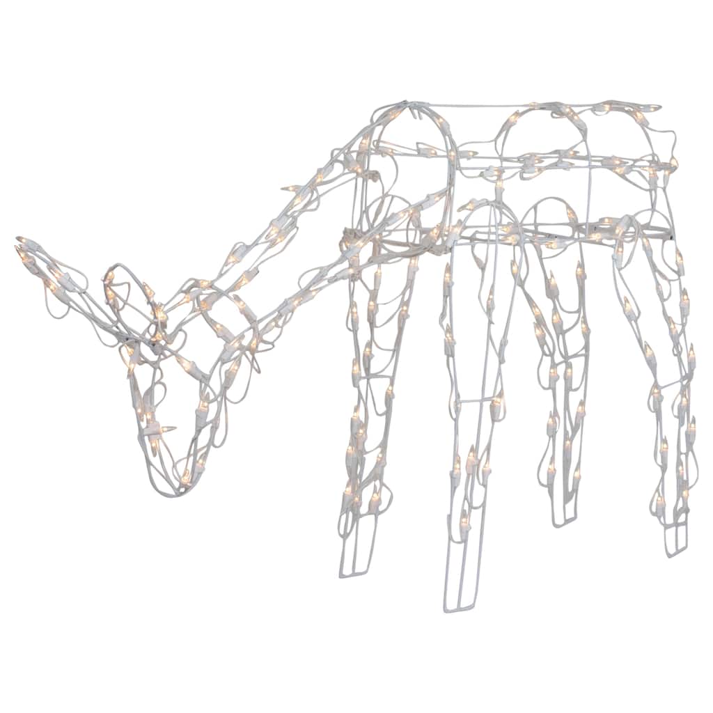 Lighted Feeding Reindeer Outdoor Christmas Decoration - 42" - White - Clear Lights