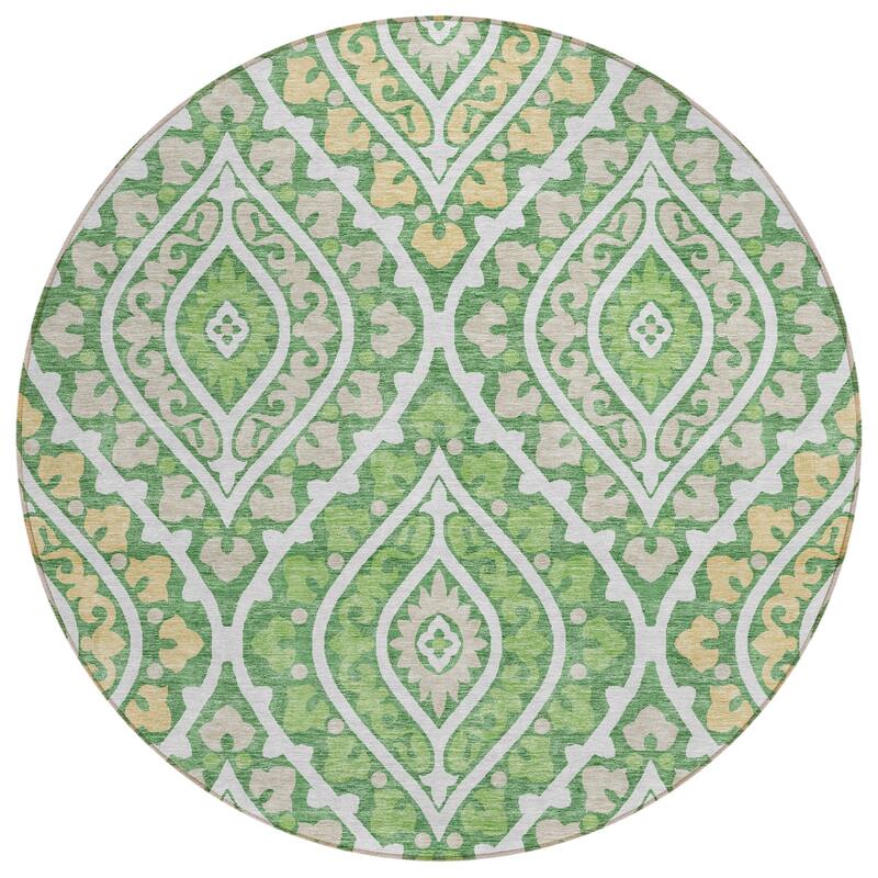 Machine Washable Indoor/ Outdoor Chantille Ttransitional Medallion Rug