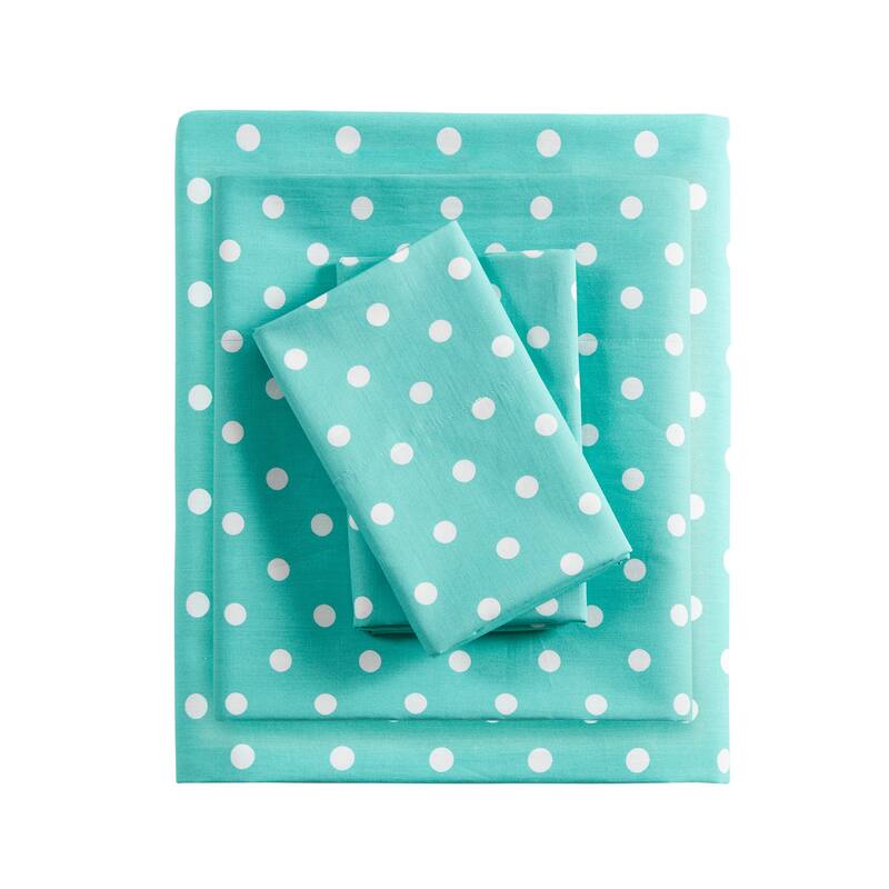 Intelligent Design Polka Dot Printed 100% Cotton Sheet Set
