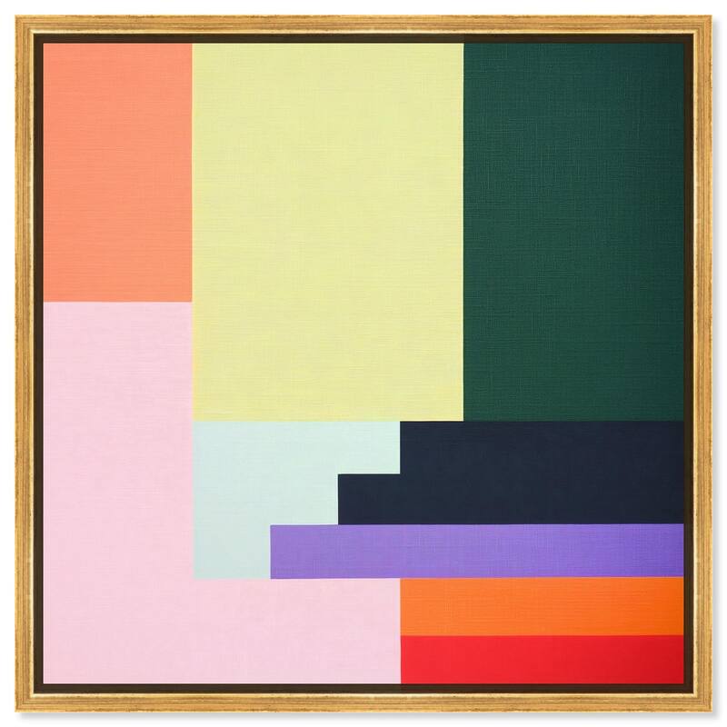 Rectilinear Rhapsody II Canvas by Art Remedy - 12" x 12" - Gold