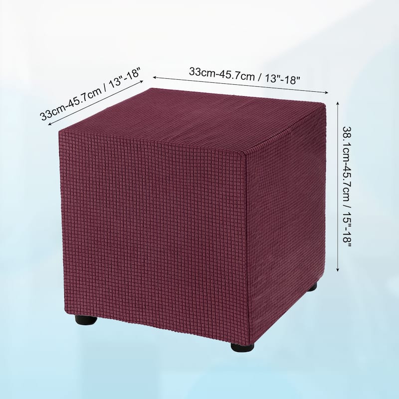 Square Ottoman Cover 18x18x18 inch Polyester Ottoman Slipcovers