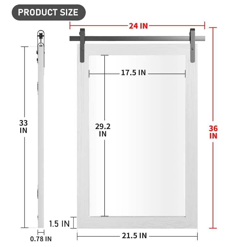 Rural Style Wall Mirrors Farmhouse Bathroom Mirrors Barn Mirror Vanity Mirror with Wood Framed(1 Piece)