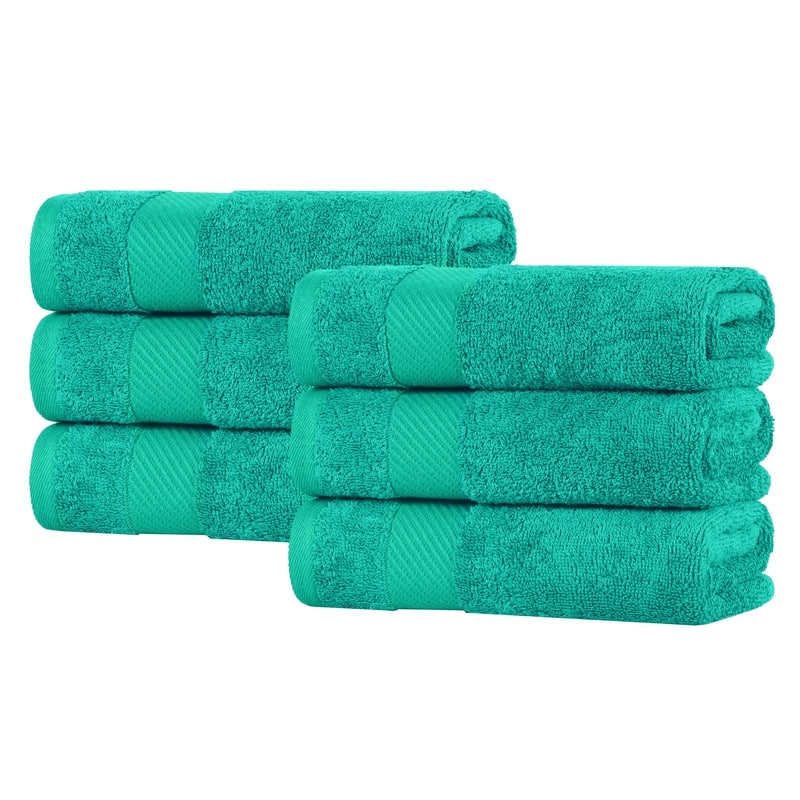 Superior Luxury Solid Highly Absorbent Egyptian Cotton Hand Towel - (Set of 6)