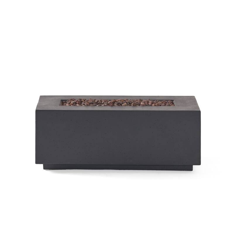 Aidan Outdoor 40,000 BTU Lightweight Concrete Rectangular Fire Pit (No Tank Holder) by Christopher Knight Home