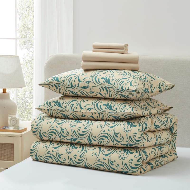 Virtu Comforter Sets Bed in a bag Biomorphic Design Sets with Sheets