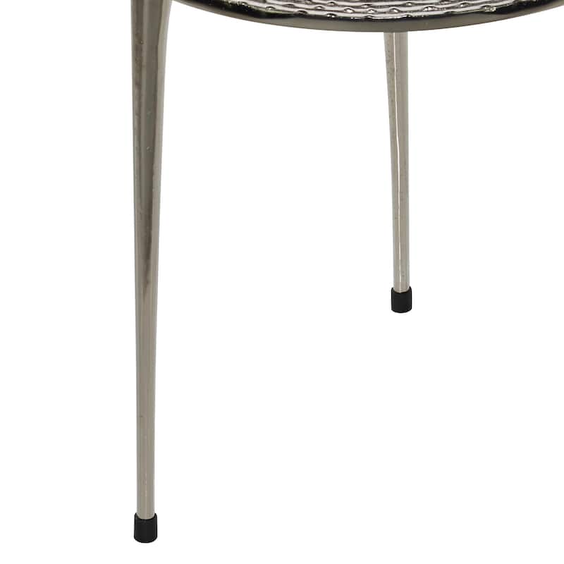 Aluminum Metal Accent Table - Silver - Roche River Decor