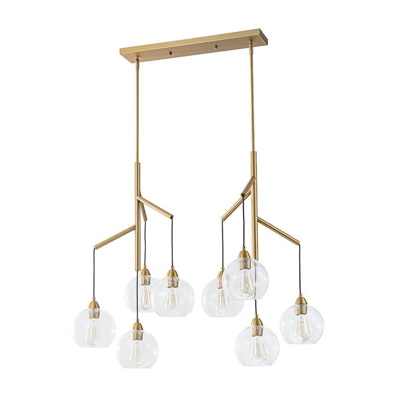Modern Cluster Glass Bubble Dual Pendant Island Chandelier