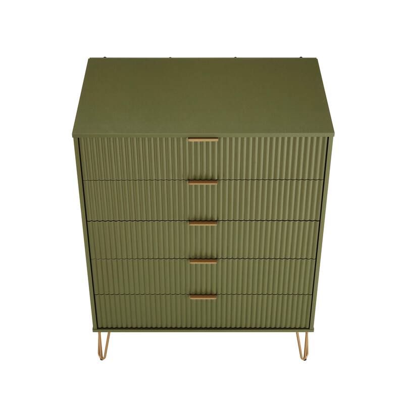 Manhattan Comfort Dumbo Modern 5-Drawer Tall Dresser.