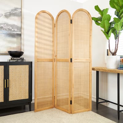 Brown Wood Partition Room Divider Screen