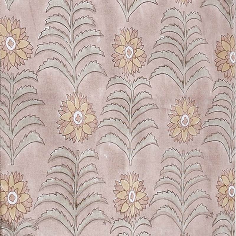 Sunflower Block Print Abstract Print on Brown Background Cotton Machine Washable Table Runner Décor Decoration, 72" x 14.5"-in.