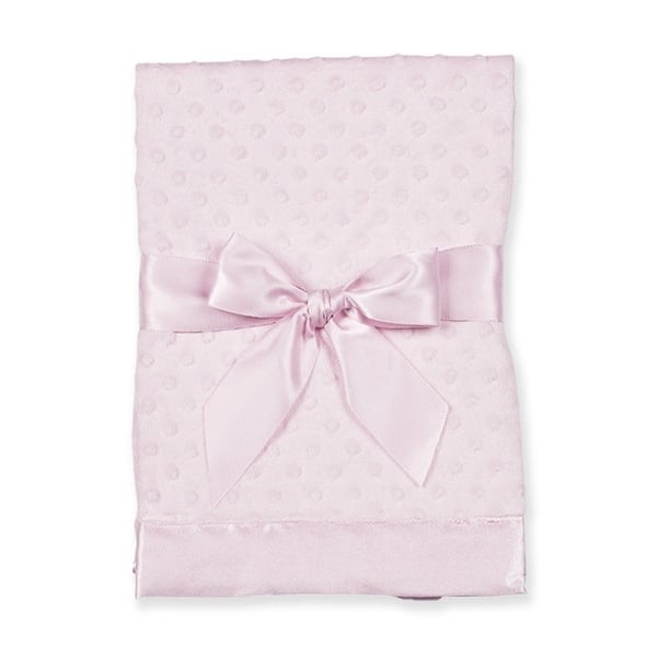 slide 2 of 4, Bearington Baby Dottie Snuggle Blanket (Pink), 28.5" x 28.5"