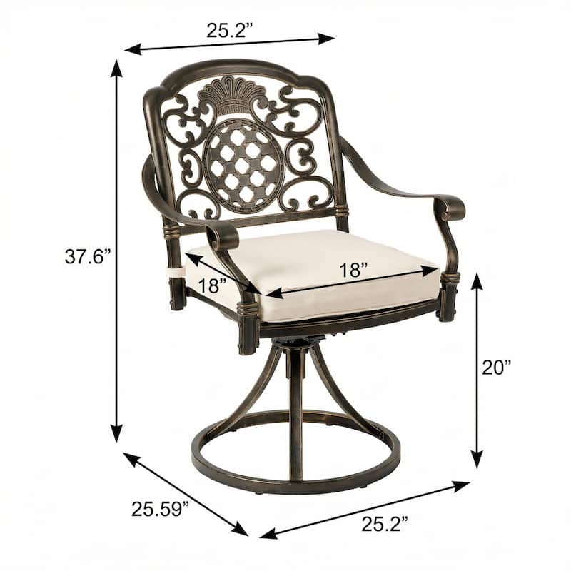 Christopher Knight Home - Set of 2 Modern Outdoor Metal Swivel Chair