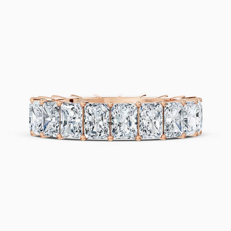 Auriya 14k Gold Radiant North-South Lab Grown Diamond Eternity Band 3.00 - 11.25 ct. tw. (F-G, VS) - 5.00 ct. wt. - 8.5 - Rose