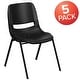 preview thumbnail 11 of 33, 5 Pack 440 lb. Capacity Kid's Ergonomic Shell Stack Chair - 19.25"D x 15.25"W x 24.5"H