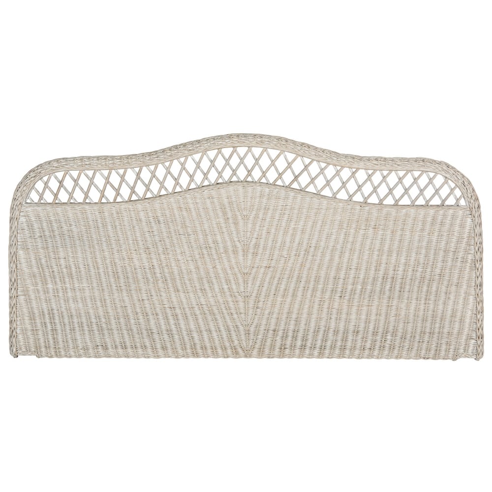 SAFAVIEH Masja White Washed Rattan Headboard (Full)