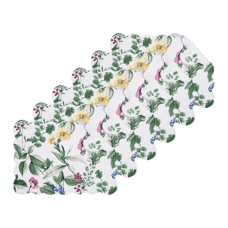 Marcy Blooms Quilted Placemat Set 6