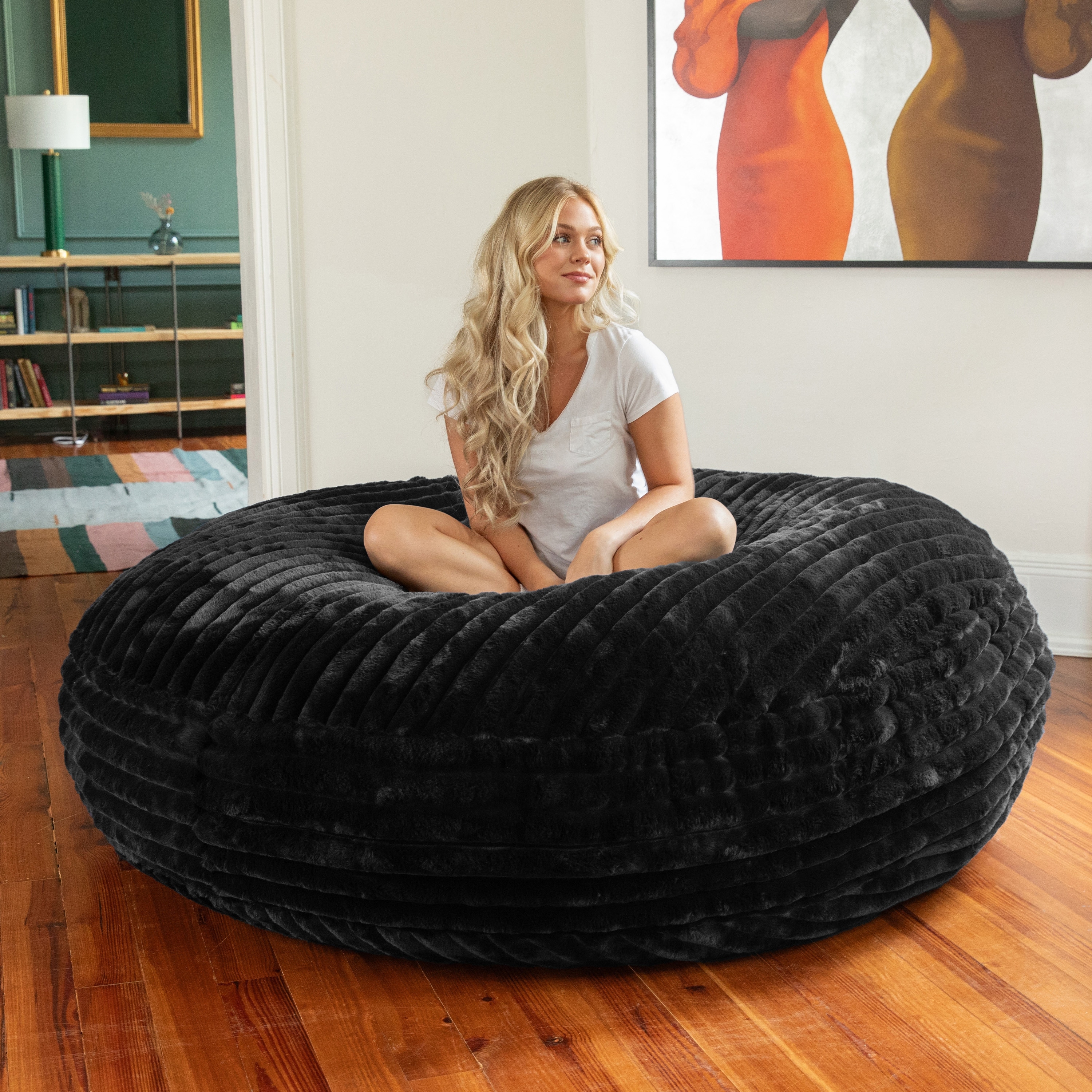 Extra large faux fur bean bag chair deals