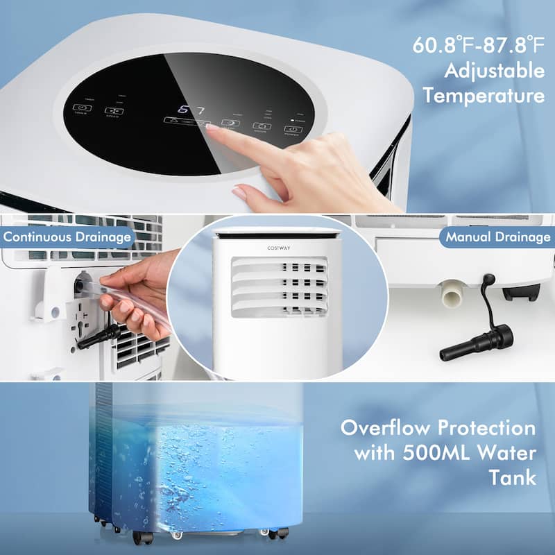 Costway 6500 BTU (9000 BTU ASHRAE) Air Cooler 3 in 1 Portable Air - 14'' x 14'' x 28.5''