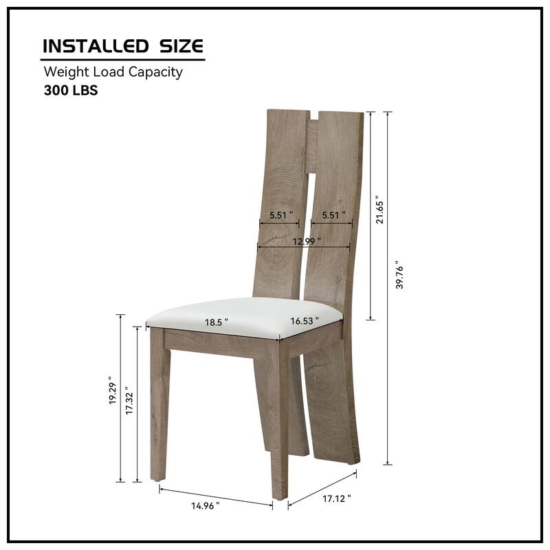 PU Leather Dining Chair with High Back Set of 2