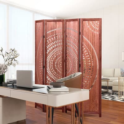 Stylish 4-Panel Solid Wood Folding Room Divider for Privacy and Decor in Any Living Space