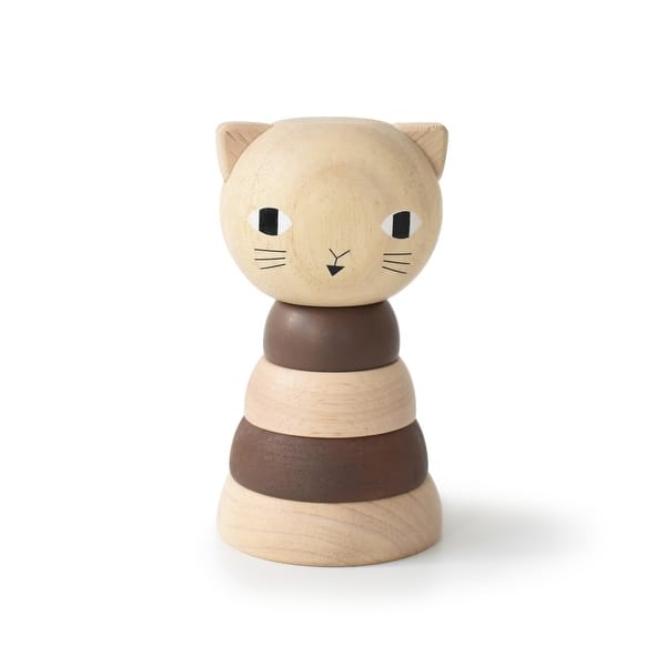 slide 2 of 5, Wee Gallery Wooden Stacker - Cat