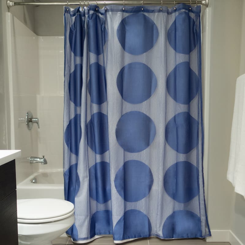 Grey Circle Lace Shower Curtain
